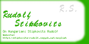 rudolf stipkovits business card